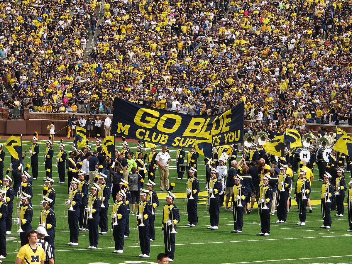 Go Blue, M Club Supports You Banner, Michigan Stadium, University of Michigan, Ann Arbor, Michigan (21745320345)