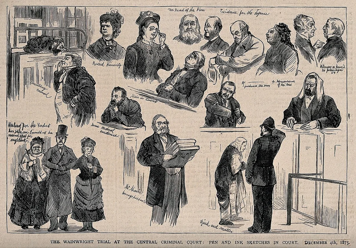 Scenes from the Wainwright trial at the Central Criminal Cou Wellcome V0041661