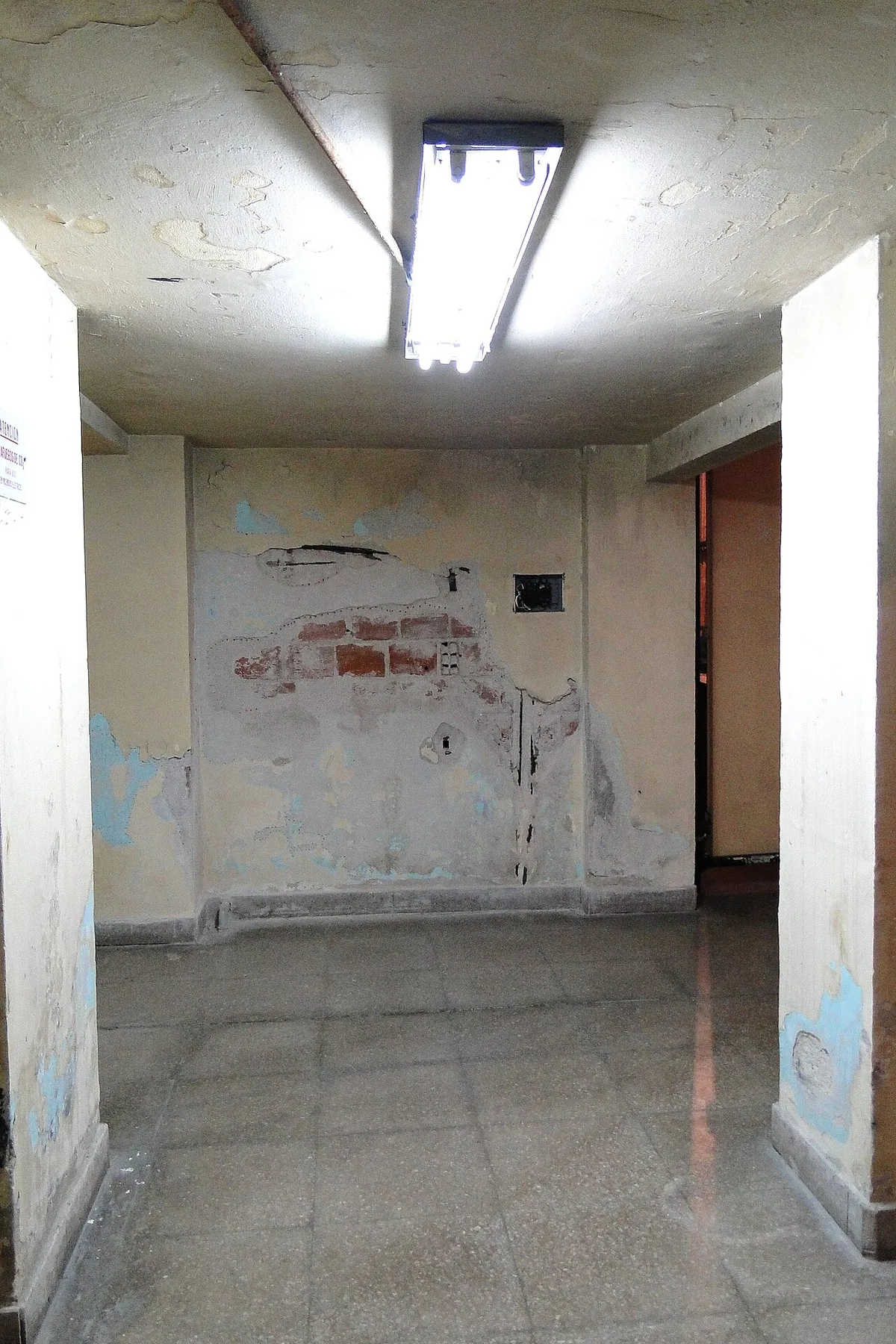 Basement Area - Looking toward Torture Cells - Escuela de Mecanica de la Armada (ESMA) - Detention and Torture Center -